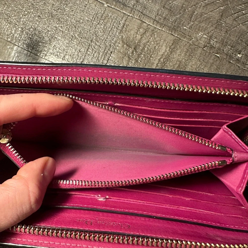 Dior Diorissimo Navy and Pink Leather Wallet